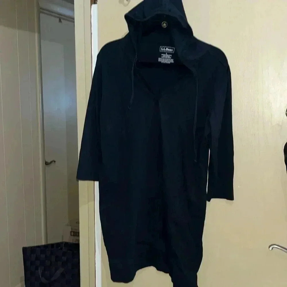 L.L.BEAN black dress cotton size large